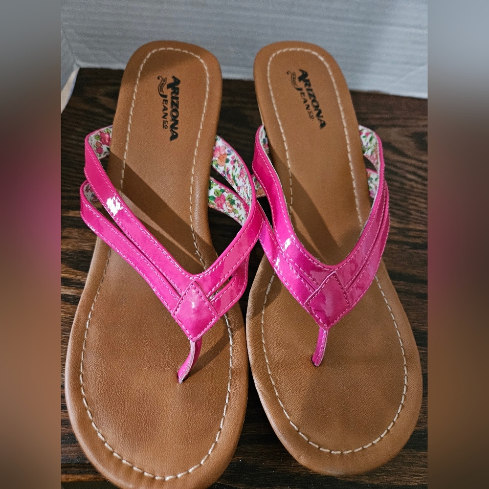 Arizona Jean Co. Cork Wedge Thong Heels (Bin8) - Picture 5 of 5